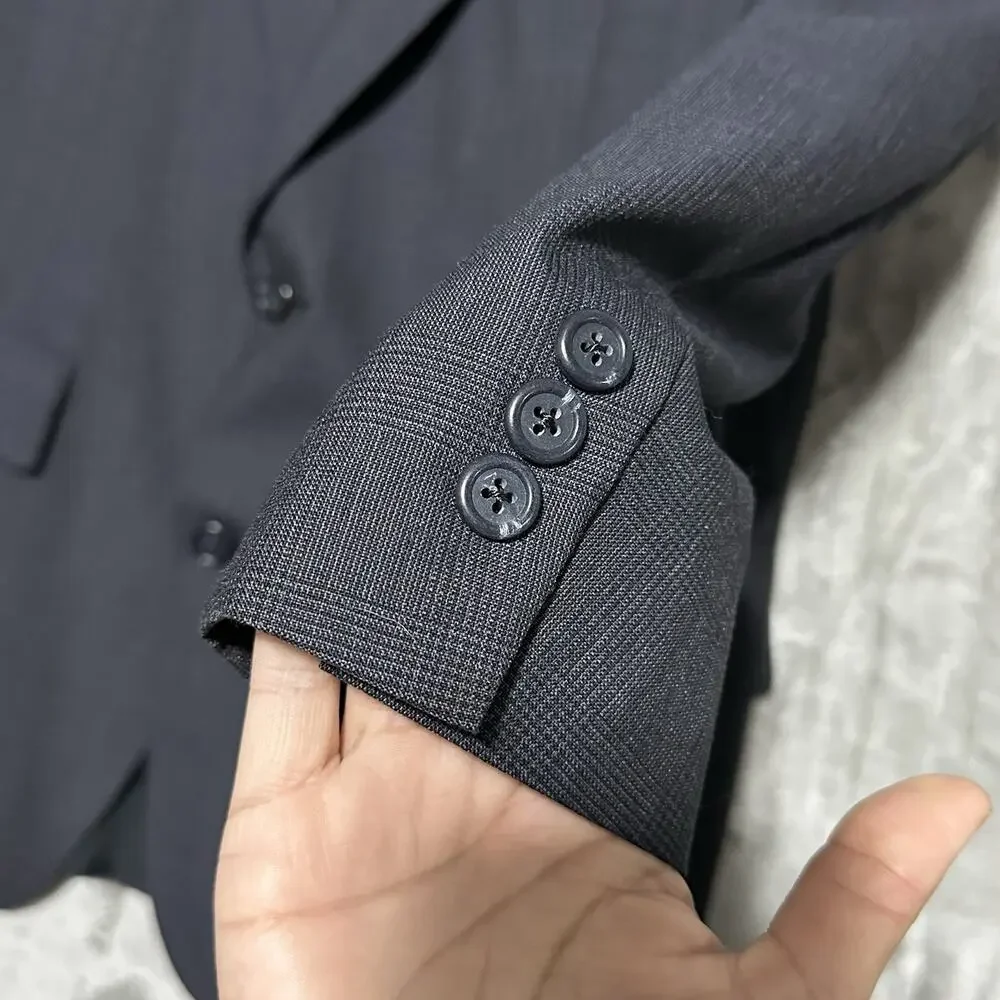 Vintage Brooks Brothers Blazer Mens 41R Blue Sport Coat Wool Glen‎ Plaid 80s EUC